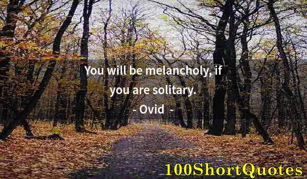 Quote by Albert Einstein: You will be melancholy, if you are solitary.