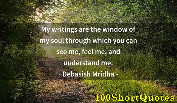 Quote by Albert Einstein: My writings are the window of my soul through which you can see me, feel me, and understand me.