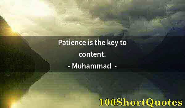 Quote by Albert Einstein: Patience is the key to content.