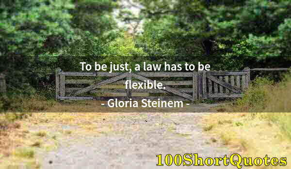 Quote by Albert Einstein: To be just, a law has to be flexible.