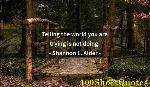 Quote by Albert Einstein: Telling the world you are trying is not doing.