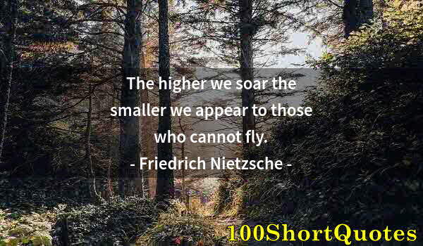 Quote by Albert Einstein: The higher we soar the smaller we appear to those who cannot fly.