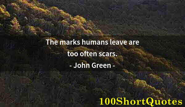 Quote by Albert Einstein: The marks humans leave are too often scars.