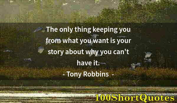 Quote by Albert Einstein: The only thing keeping you from what you want is your story about why you can't have it.