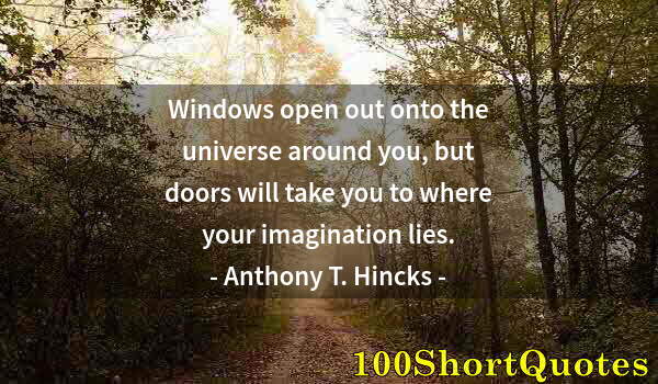 Quote by Albert Einstein: Windows open out onto the universe around you, but doors will take you to where your imagination lie...