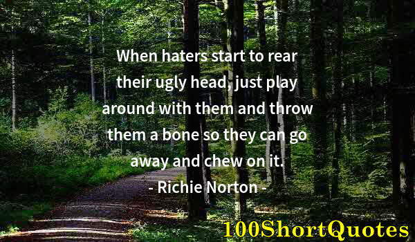 Quote by Albert Einstein: When haters start to rear their ugly head, just play around with them and throw them a bone so they ...