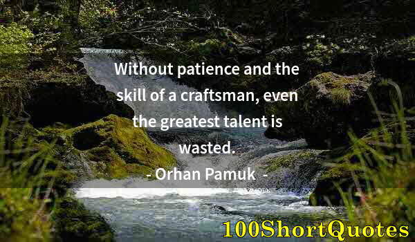 Quote by Albert Einstein: Without patience and the skill of a craftsman, even the greatest talent is wasted.