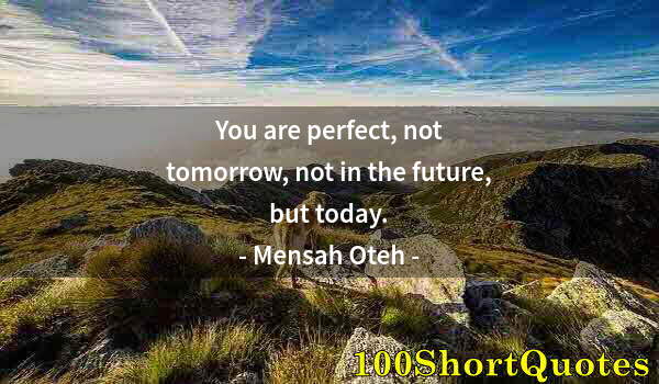 Quote by Albert Einstein: You are perfect, not tomorrow, not in the future, but today.