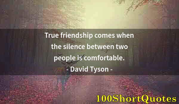 Quote by Albert Einstein: True friendship comes when the silence between two people is comfortable.