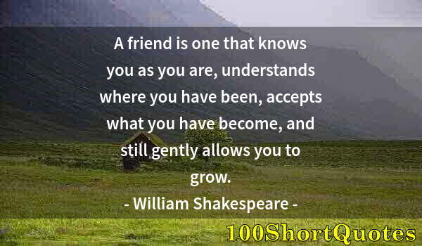 Quote by Albert Einstein: A friend is one that knows you as you are, understands where you have been, accepts what you have be...