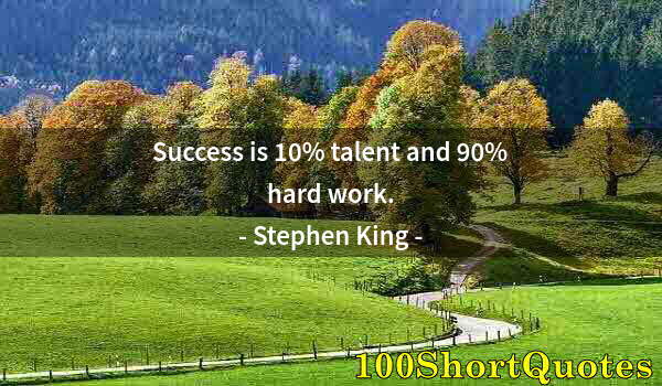 Quote by Albert Einstein: Success is 10% talent and 90% hard work.