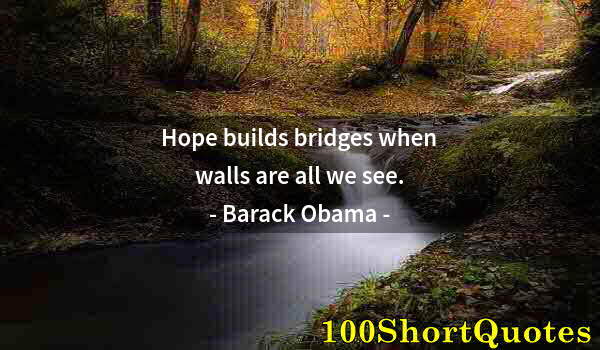 Quote by Albert Einstein: Hope builds bridges when walls are all we see.