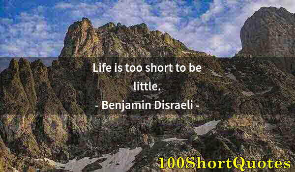 Quote by Albert Einstein: Life is too short to be little.