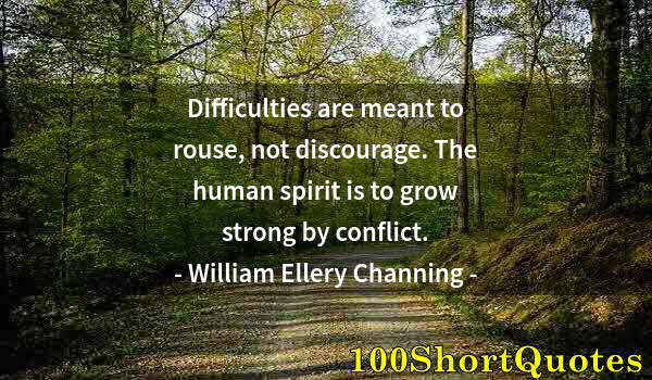 Quote by Albert Einstein: Difficulties are meant to rouse, not discourage. The human spirit is to grow strong by conflict.