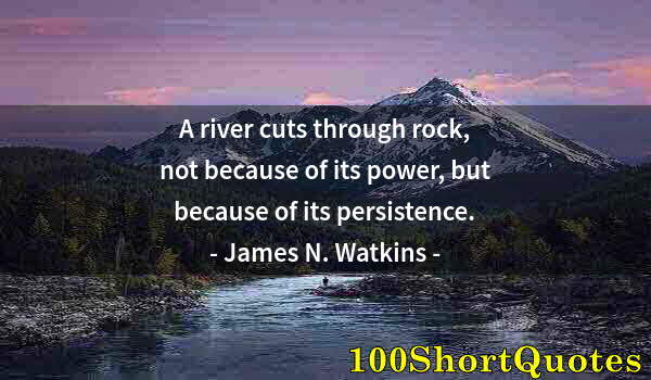 Quote by Albert Einstein: A river cuts through rock, not because of its power, but because of its persistence.