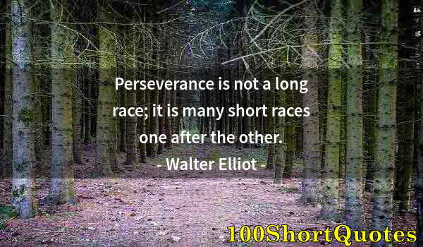 Quote by Albert Einstein: Perseverance is not a long race; it is many short races one after the other.