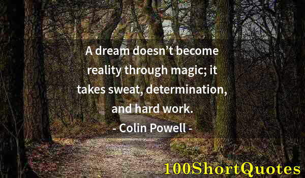 Quote by Albert Einstein: A dream doesn’t become reality through magic; it takes sweat, determination, and hard work.