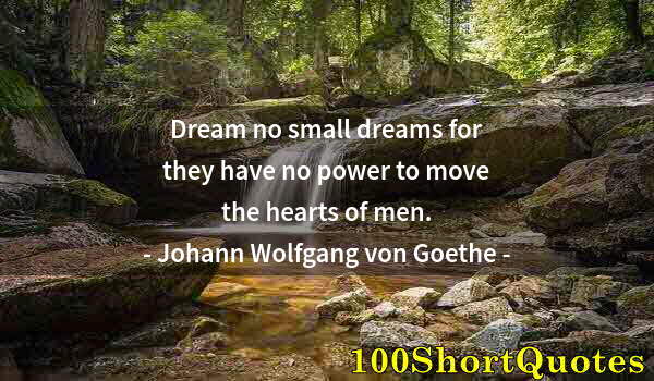 Quote by Albert Einstein: Dream no small dreams for they have no power to move the hearts of men.