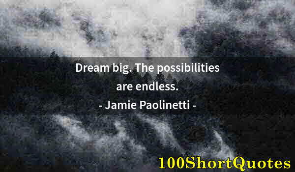 Quote by Albert Einstein: Dream big. The possibilities are endless.