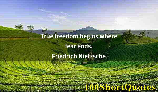 Quote by Albert Einstein: True freedom begins where fear ends.