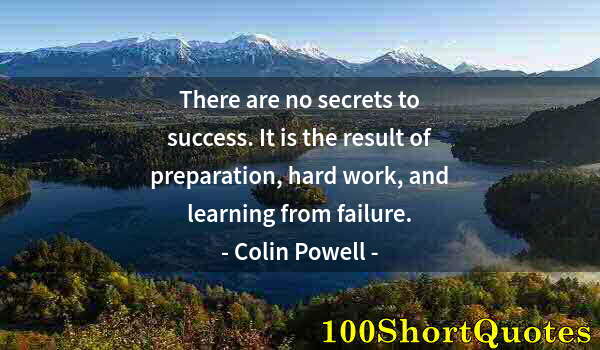 Quote by Albert Einstein: There are no secrets to success. It is the result of preparation, hard work, and learning from failu...
