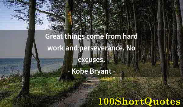 Quote by Albert Einstein: Great things come from hard work and perseverance. No excuses.