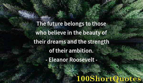Quote by Albert Einstein: The future belongs to those who believe in the beauty of their dreams and the strength of their ambi...