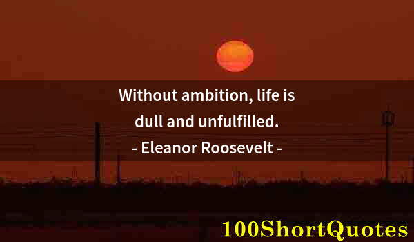 Quote by Albert Einstein: Without ambition, life is dull and unfulfilled.