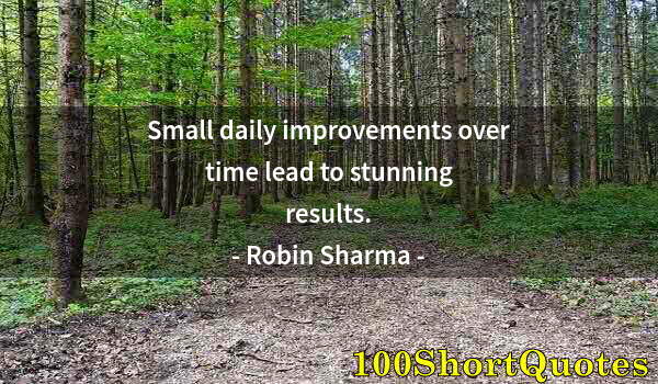 Quote by Albert Einstein: Small daily improvements over time lead to stunning results.