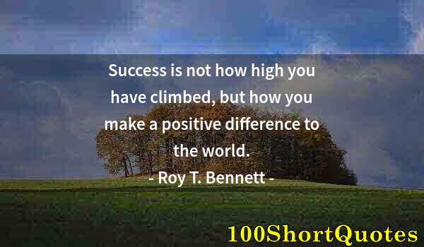 Quote by Albert Einstein: Success is not how high you have climbed, but how you make a positive difference to the world.