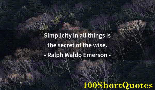 Quote by Albert Einstein: Simplicity in all things is the secret of the wise.