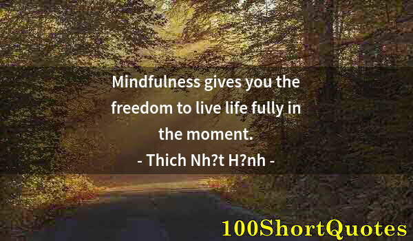 Quote by Albert Einstein: Mindfulness gives you the freedom to live life fully in the moment.