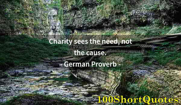 Quote by Albert Einstein: Charity sees the need, not the cause.
