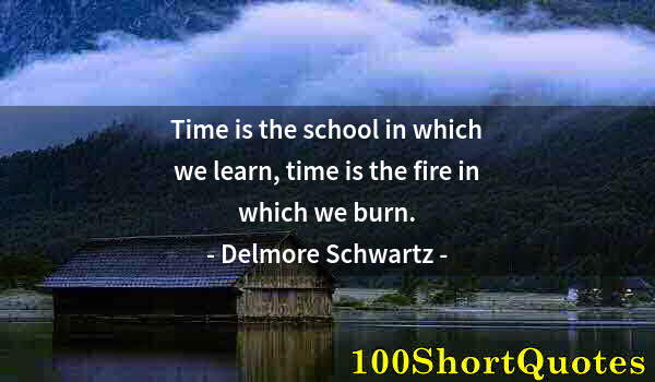 Quote by Albert Einstein: Time is the school in which we learn, time is the fire in which we burn.