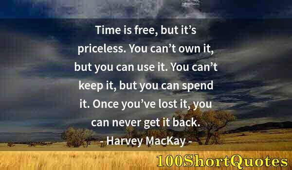 Quote by Albert Einstein: Time is free, but it’s priceless. You can’t own it, but you can use it. You can’t keep it, but you c...