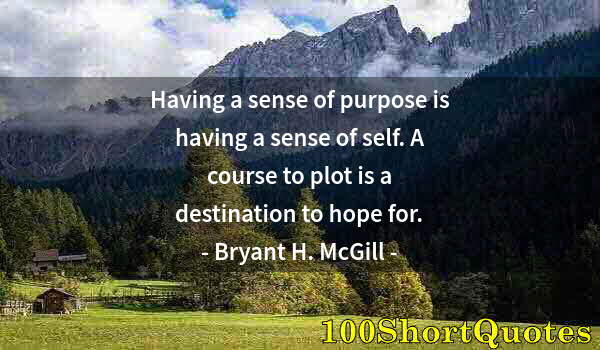 Quote by Albert Einstein: Having a sense of purpose is having a sense of self. A course to plot is a destination to hope for.