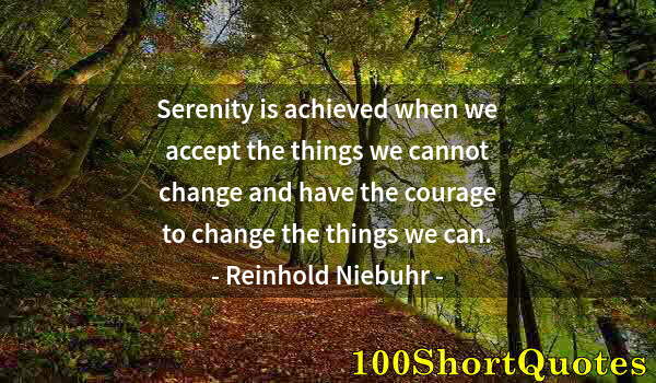 Quote by Albert Einstein: Serenity is achieved when we accept the things we cannot change and have the courage to change the t...
