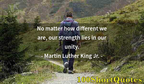 Quote by Albert Einstein: No matter how different we are, our strength lies in our unity.