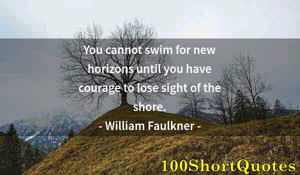 Quote by Albert Einstein: You cannot swim for new horizons until you have courage to lose sight of the shore.