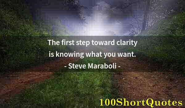 Quote by Albert Einstein: The first step toward clarity is knowing what you want.
