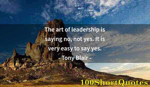Quote by Albert Einstein: The art of leadership is saying no, not yes. It is very easy to say yes.
