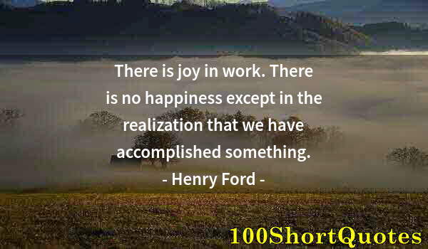 Quote by Albert Einstein: There is joy in work. There is no happiness except in the realization that we have accomplished some...