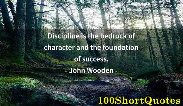 Quote by Albert Einstein: Discipline is the bedrock of character and the foundation of success.