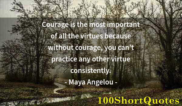 Quote by Albert Einstein: Courage is the most important of all the virtues because without courage, you can’t practice any oth...