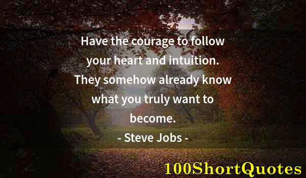 Quote by Albert Einstein: Have the courage to follow your heart and intuition. They somehow already know what you truly want t...