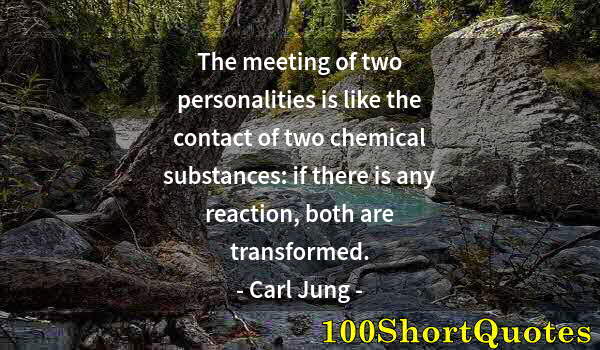 Quote by Albert Einstein: The meeting of two personalities is like the contact of two chemical substances: if there is any rea...