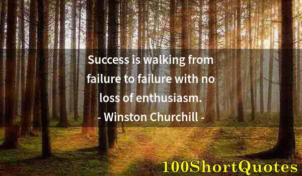 Quote by Albert Einstein: Success is walking from failure to failure with no loss of enthusiasm.