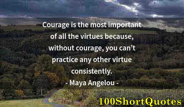 Quote by Albert Einstein: Courage is the most important of all the virtues because, without courage, you can’t practice any ot...
