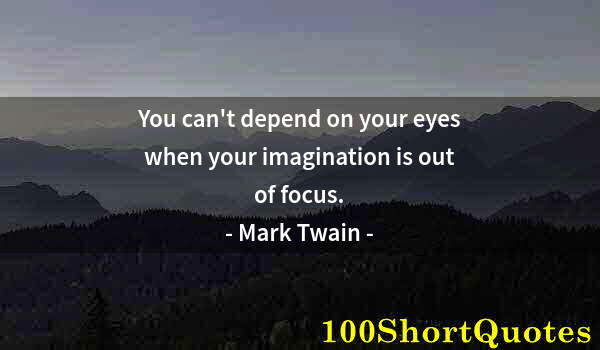 Quote by Albert Einstein: You can't depend on your eyes when your imagination is out of focus.