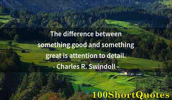 Quote by Albert Einstein: The difference between something good and something great is attention to detail.